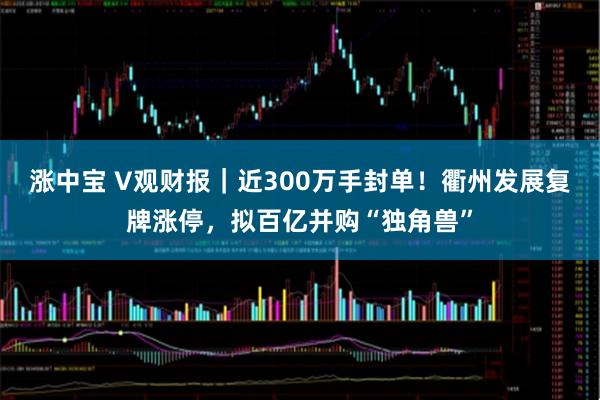 涨中宝 V观财报｜近300万手封单！衢州发展复牌涨停，拟百亿并购“独角兽”