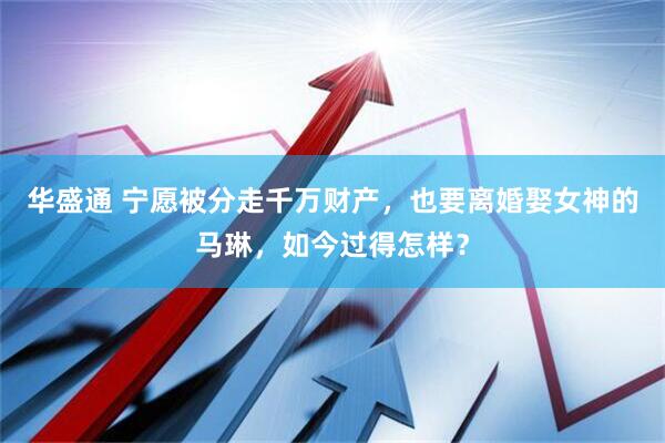 华盛通 宁愿被分走千万财产，也要离婚娶女神的马琳，如今过得怎样？