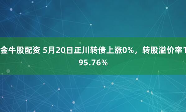 金牛股配资 5月20日正川转债上涨0%，转股溢价率195.76%