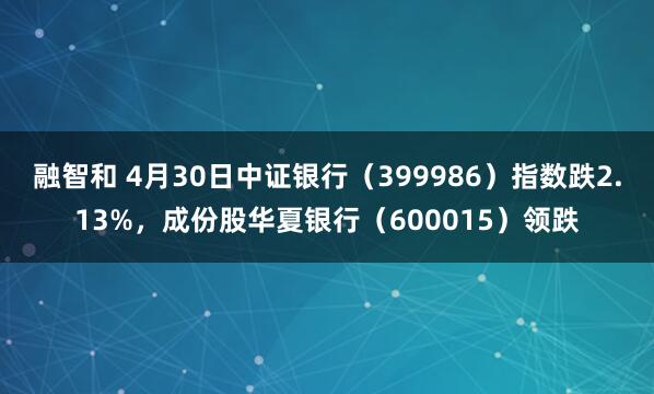 融智和 4月30日中证银行（399986）指数跌2.13%，成份股华夏银行（600015）领跌